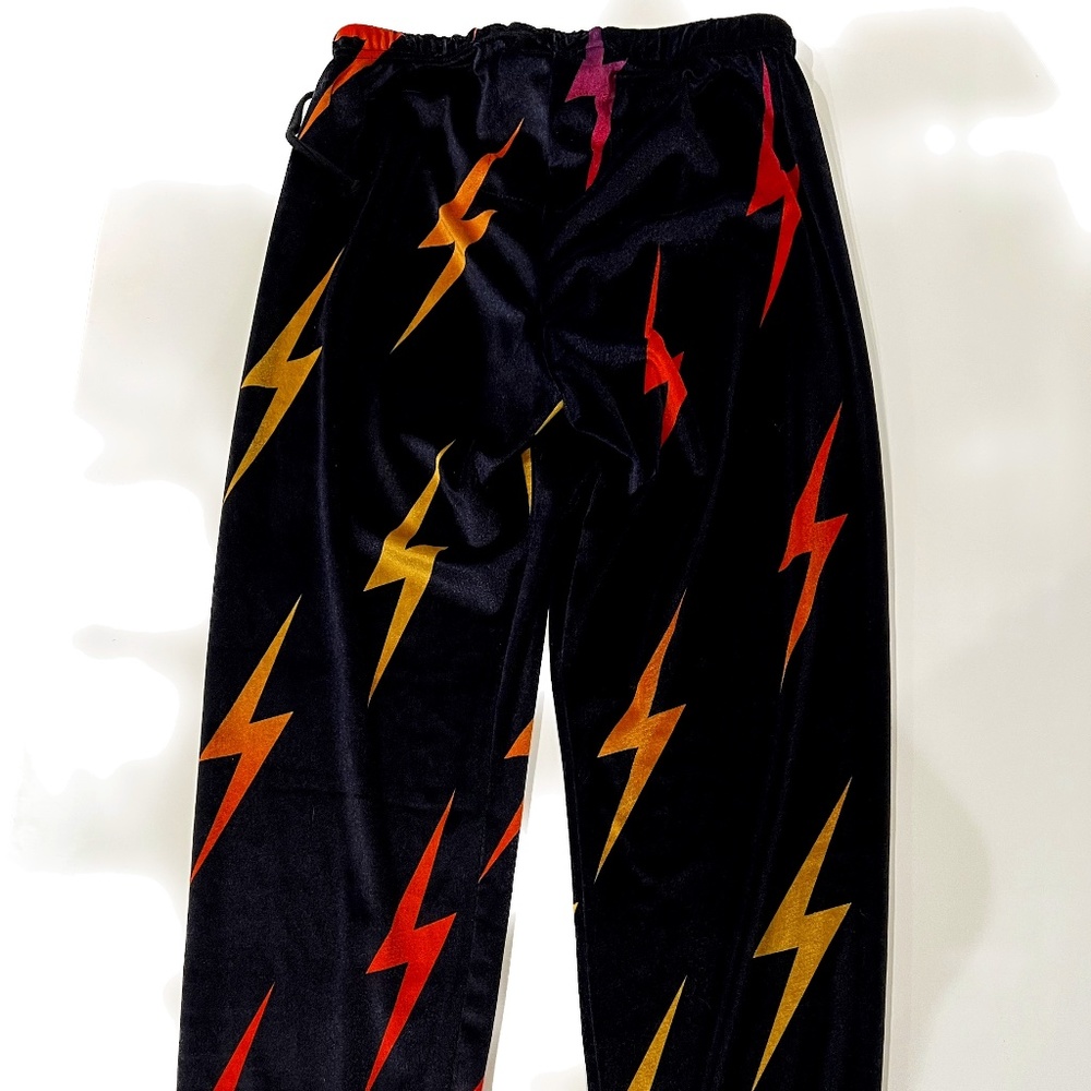 NWOT Aviator Nation Velvet Bolt Repeat Sweatpants | Color: Black | Size M